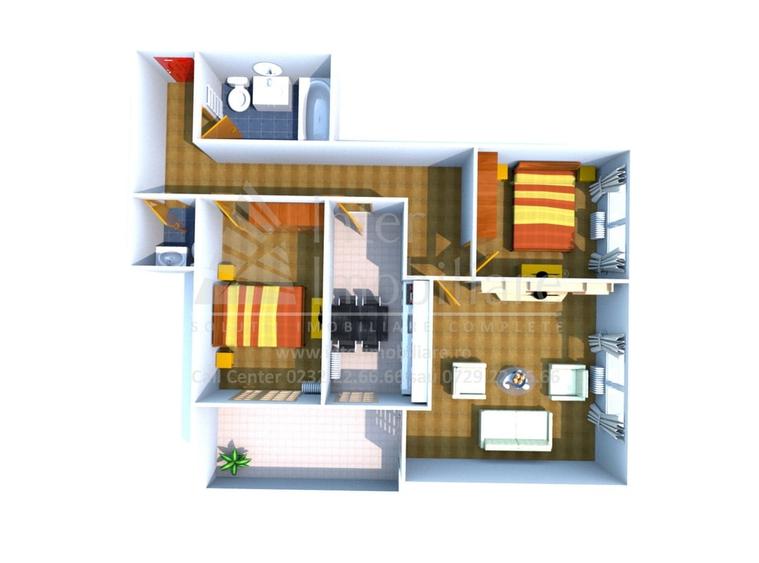 Apartament cu 3 camere decomandat în Nicolina