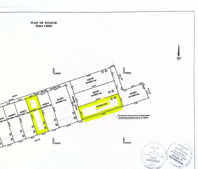 Teren Construcții intravilan de 3644 mp, în Nord-Vest