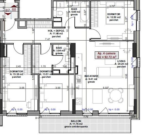 Apartament 4 Camere, 92,7 mp + Balcon 11,8 mp | Elite City, Marasti - 4