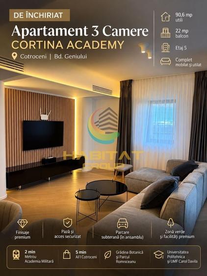 Apartament cu 3 camere decomandat, mobilat în Cotroceni
