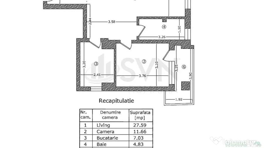 Apartament cu 2 camere decomandat în Chibrit