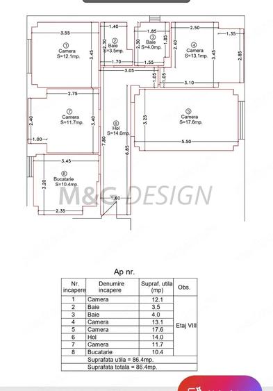 Apartament cu 4 camere decomandat în Dorobanților