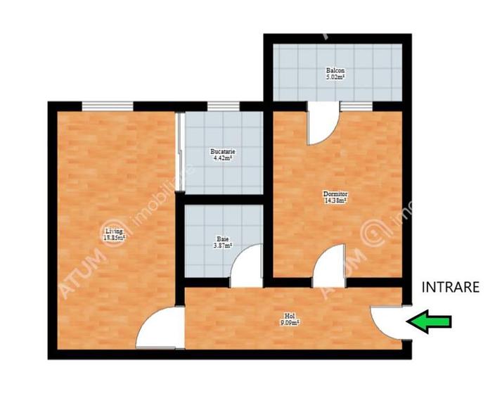 Apartament cu 2 camere decomandat, mobilat în Arhitecților - Calea Cisnădiei