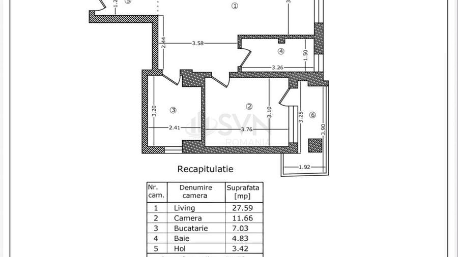 Apartament cu 2 camere decomandat în Domenii