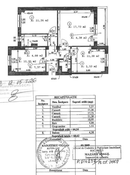 Apartament cu 3 camere decomandat în Tineretului