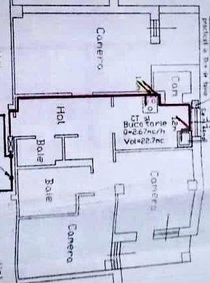 Apartament cu 3 camere semidecomandat în Cugir