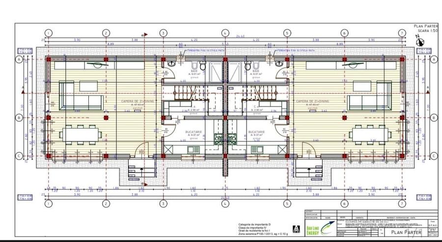 Duplex cu 4 camere cu Canalizare în Chinteni