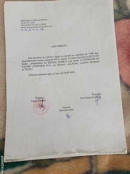 Teren de 1580 mp, în Horlești