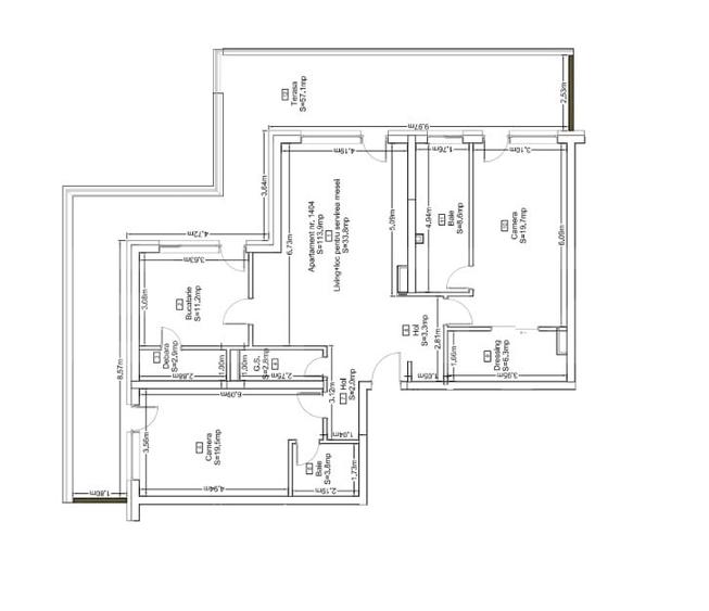 Apartament cu 3 camere semidecomandat în Zorilor