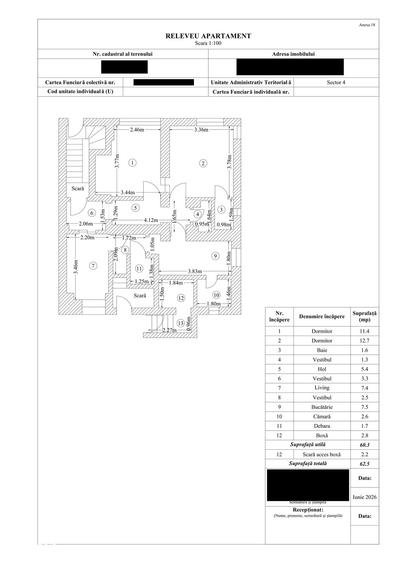 Apartament cu 3 camere în Tineretului