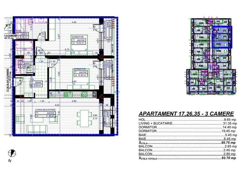 Apartament cu 2 camere decomandat în Popoveni