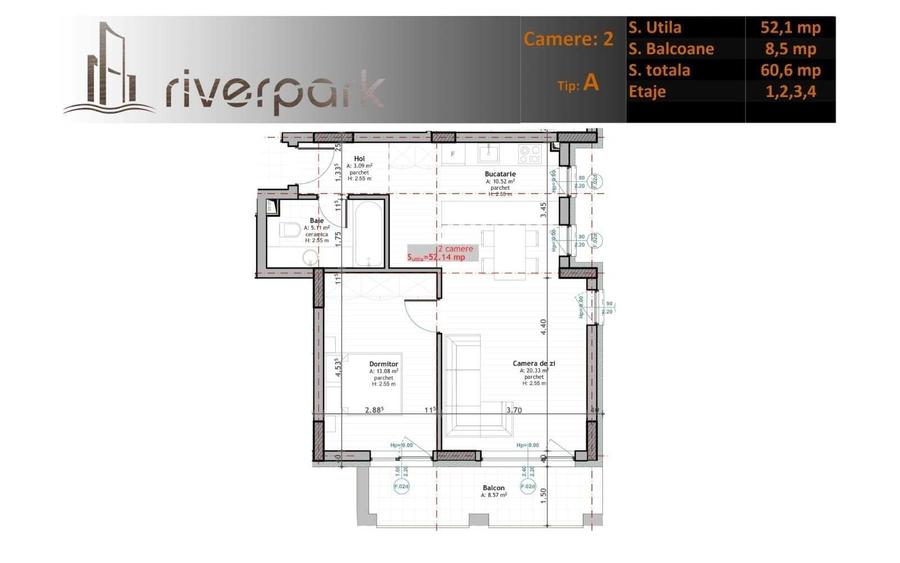 Apartament cu 2 camere semidecomandat în Central