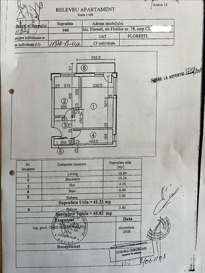 Apartament cu 2 camere decomandat, mobilat în Florești