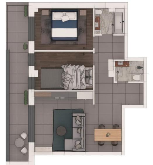 Apartament cu 3 camere decomandat în Florești — fotografia 1