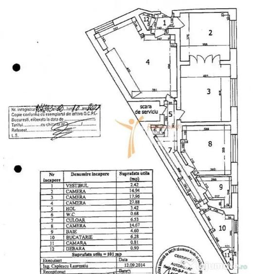 Apartament cu 4 camere semidecomandat în Universitate