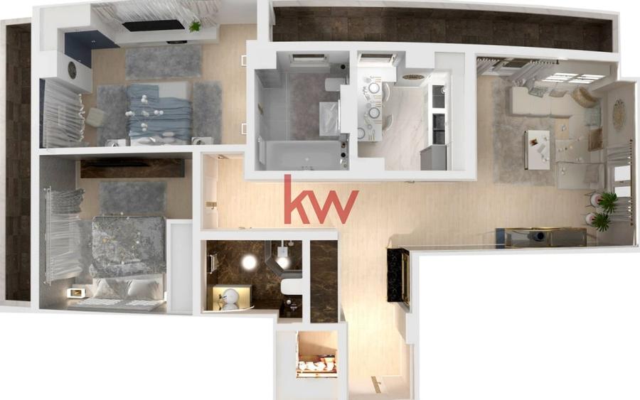 Apartament cu 3 camere decomandat în Frumoasa