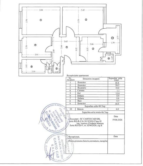 Apartament cu 3 camere decomandat în Brazda lui Novac