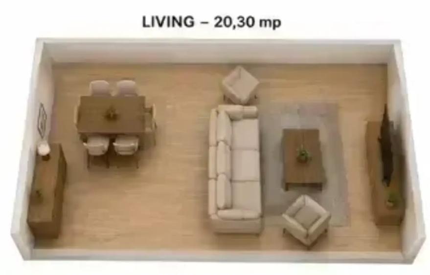 Apartament cu 2 camere semidecomandat în Pipera