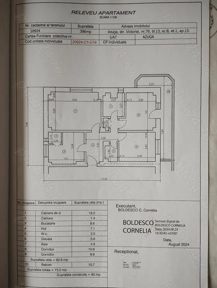 Apartament cu 3 camere decomandat în Ultracentral