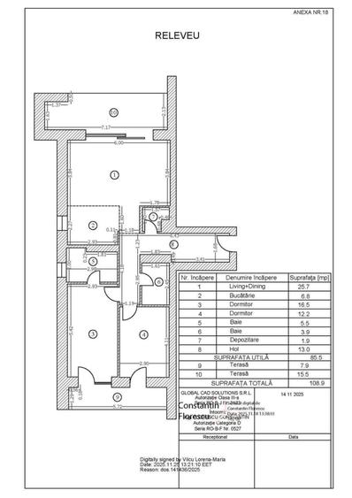 Apartament cu 3 camere decomandat, mobilat în Băneasa