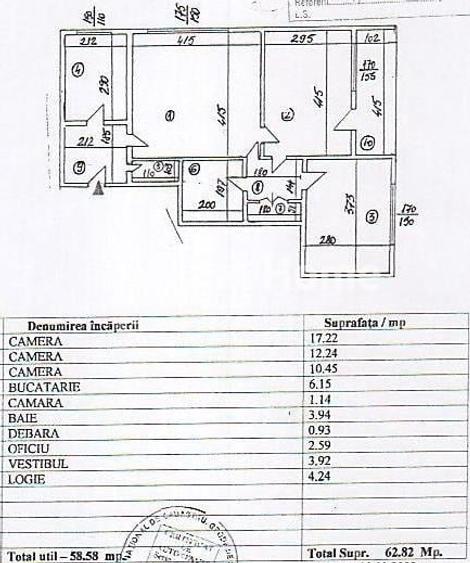 Apartament cu 3 camere semidecomandat în 1 Mai
