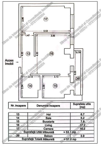 Apartament cu 2 camere decomandat în Inel II