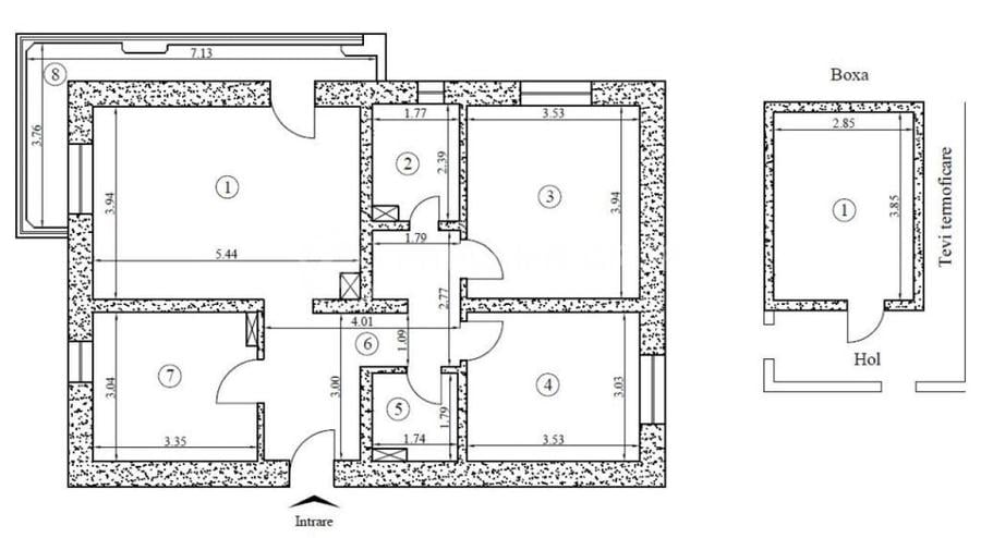 Apartament cu 3 camere decomandat, mobilat în Central