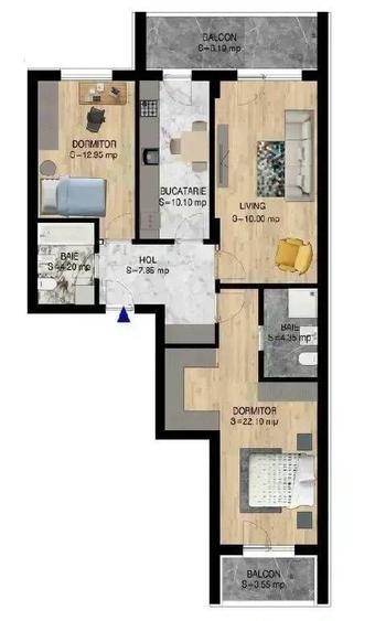 Apartament cu 3 camere decomandat în Central — fotografia 1