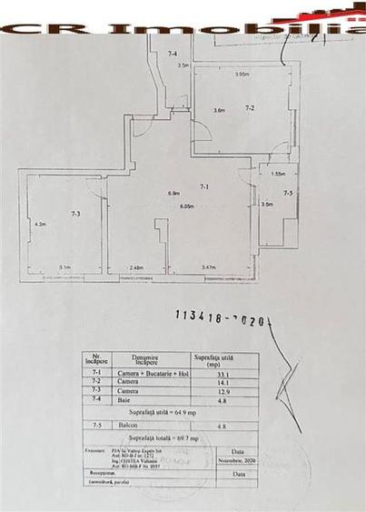 Apartament cu 3 camere decomandat în Domenii