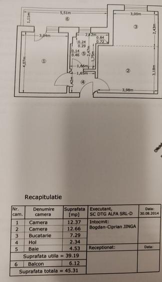 Apartament cu 2 camere decomandat în Central