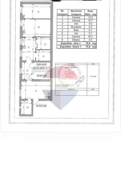 Apartament cu 3 camere nedecomandat în Centrul Istoric