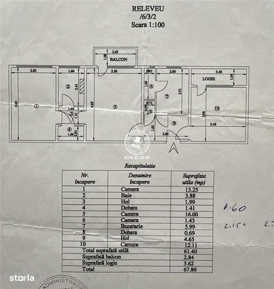 Apartament cu 3 camere semidecomandat în Tătărași