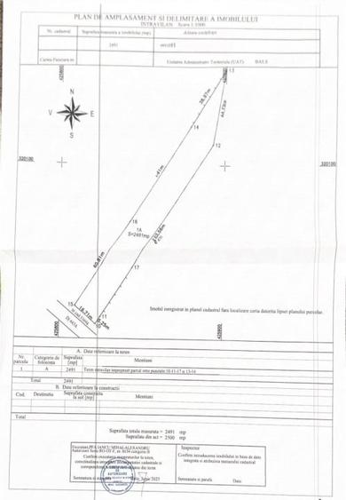 Teren Construcții intravilan de 2491 mp, în Exterior Est