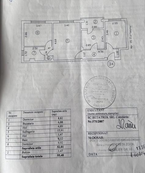 Apartament cu 3 camere semidecomandat în Inel I