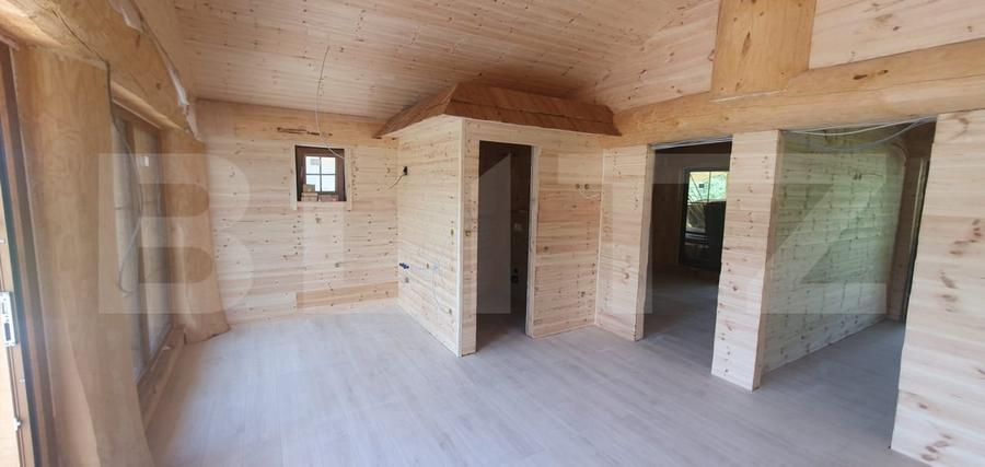 Casă modernă din lemn 3 camere, 60 mp, utilata, mobilata, zona Plaiu Sarului - 3