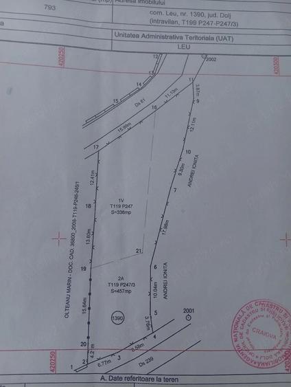Teren de 860 mp, în Leu