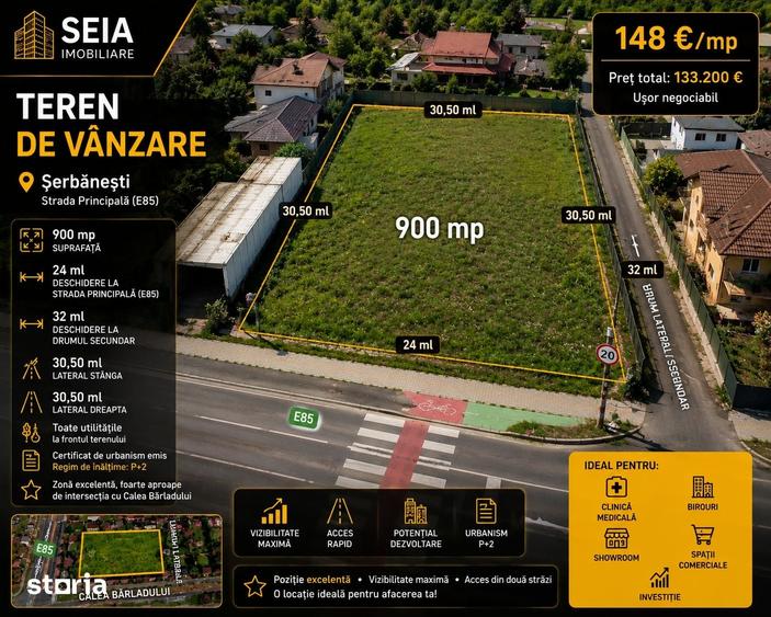 Teren de 900 mp, în Șerbănești