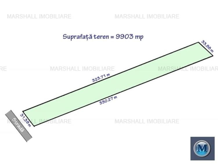 Teren Construcții intravilan de 9903 mp, în Exterior Sud