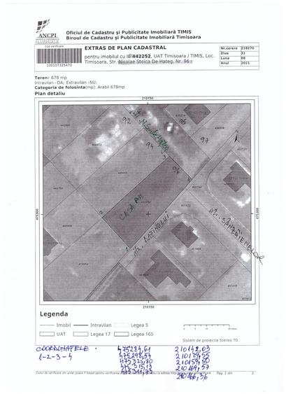 Teren Construcții intravilan de 678 mp, în Calea Urseni