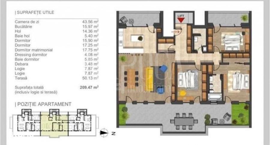Apartament cu 4 camere în Bună Ziua
