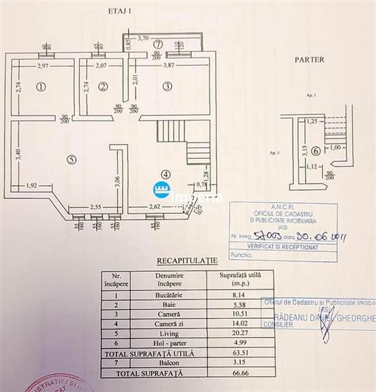 Apartament cu 3 camere decomandat, mobilat în Galata