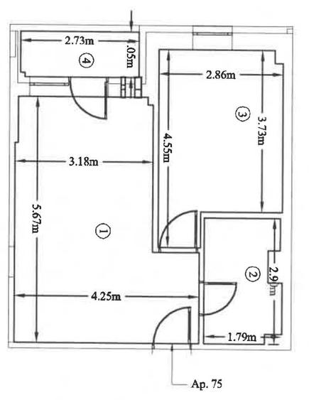Apartament cu 2 camere decomandat în Central