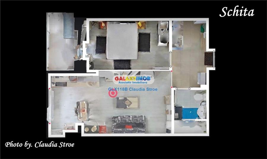 Apartament cu 2 camere semidecomandat, mobilat în Theodor Pallady