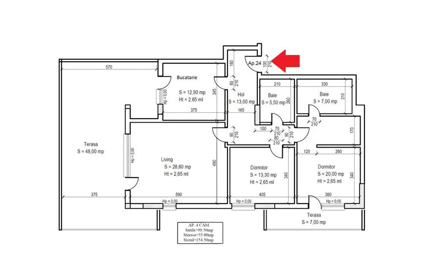 Apartament cu 3 camere decomandat în Titan