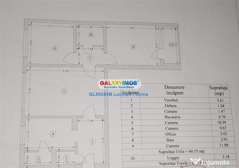 Apartament cu 3 camere semidecomandat în Drumul Taberei