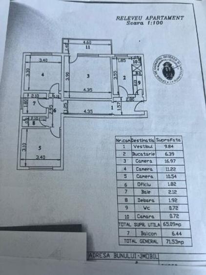 Apartament cu 3 camere decomandat în P-ța Victoriei