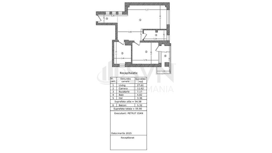 Apartament cu 2 camere semidecomandat în Chibrit