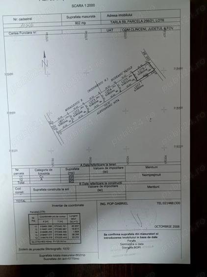 Teren de 800 mp, în Ordoreanu