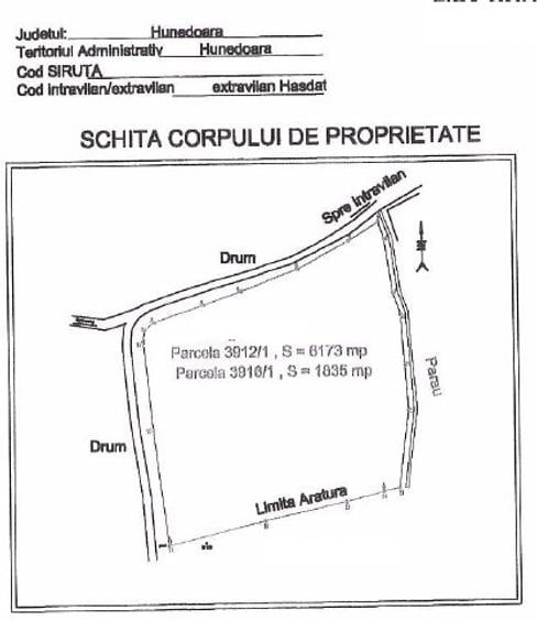 Teren agricol extravilan de 8008 mp, în Hășdat