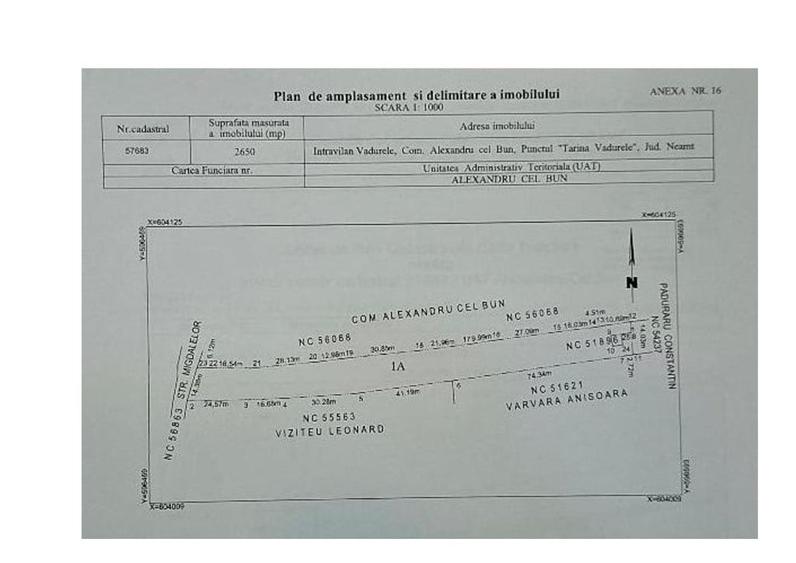 Teren de 2650 mp, în Vad
